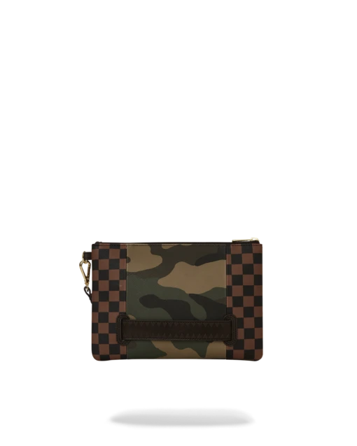 SPRAYGROUND EXTERIOR GOLD ZIP POCKET SHARKS IN PARIS CROSSOVER CLUTCH -Bag Sale Store B5630 3