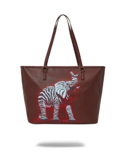 SPRAYGROUND ZEBRA ELEPHANT RON ENGLISH COLLAB TOTE -Bag Sale Store T4920 3