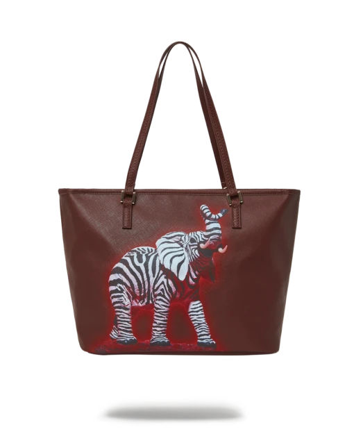 SPRAYGROUND ZEBRA ELEPHANT RON ENGLISH COLLAB TOTE -Bag Sale Store T4920 3