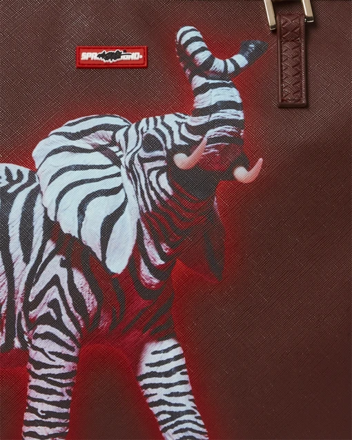 SPRAYGROUND ZEBRA ELEPHANT RON ENGLISH COLLAB TOTE -Bag Sale Store T4920 6