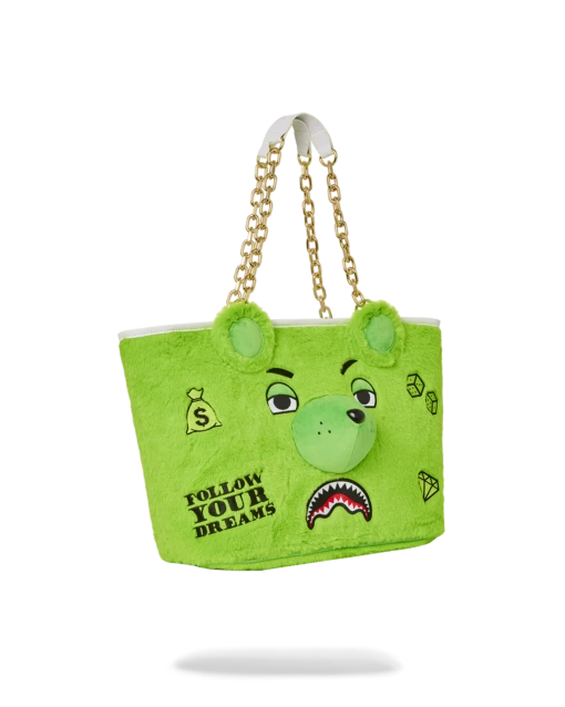 SPRAYGROUND PLUSH MONEYBEAR TOTE (GREEN) -Bag Sale Store T5409 2